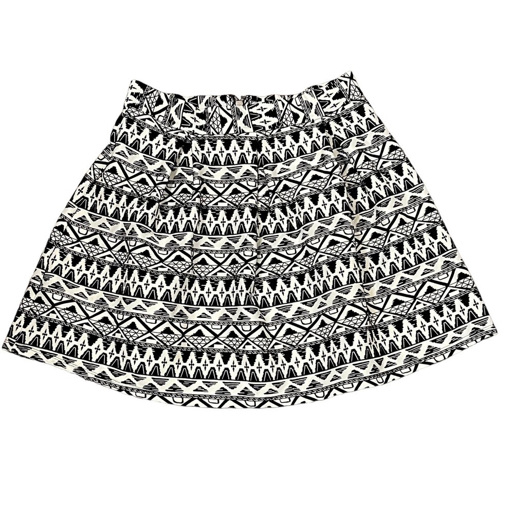Forever 21 Skirt Size 1 Juniors‎ Black White Lined Nylon Blend Womens 28X18